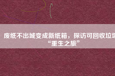 廢紙不出城變成新紙箱，探訪可回收垃圾“重生之旅”