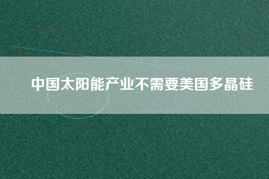 中國太陽能產(chǎn)業(yè)不需要美國多晶硅