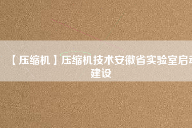 【壓縮機(jī)】壓縮機(jī)技術(shù)安徽省實(shí)驗(yàn)室啟動(dòng)建設(shè)