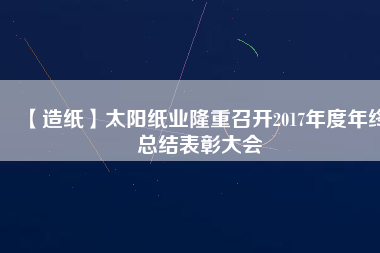 【造紙】太陽紙業(yè)隆重召開2017年度年終總結表彰大會