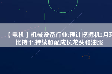 【電機(jī)】機(jī)械設(shè)備行業(yè):預(yù)計(jì)挖掘機(jī)2月環(huán)比持平,持續(xù)超配成長(zhǎng)龍頭和油服
          