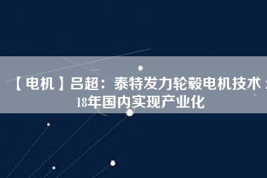 【電機】呂超：泰特發(fā)力輪轂電機技術(shù) 2018年國內(nèi)實現(xiàn)產(chǎn)業(yè)化
          