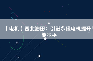 【電機】西北油田：引進永磁電機提升節(jié)能水平
          