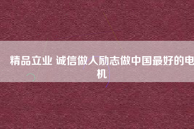 精品立業(yè) 誠信做人勵志做中國最好的電機
          