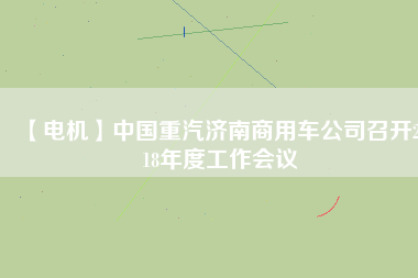 【電機(jī)】中國重汽濟(jì)南商用車公司召開2018年度工作會議
          