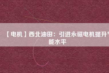 【電機】西北油田：引進永磁電機提升節(jié)能水平
          