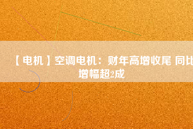 【電機(jī)】空調(diào)電機(jī)：財(cái)年高增收尾 同比增幅超2成
          