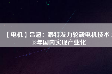 【電機】呂超：泰特發(fā)力輪轂電機技術(shù) 2018年國內(nèi)實現(xiàn)產(chǎn)業(yè)化
          