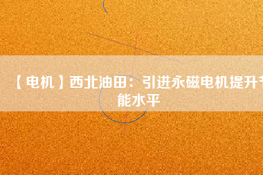 【電機】西北油田：引進永磁電機提升節(jié)能水平
          