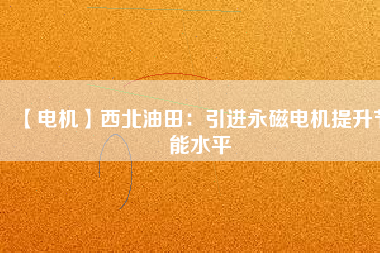 【電機】西北油田：引進永磁電機提升節(jié)能水平
          