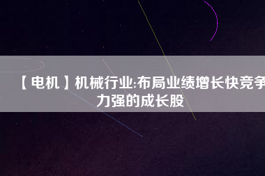 【電機(jī)】機(jī)械行業(yè):布局業(yè)績增長快競爭力強(qiáng)的成長股
          