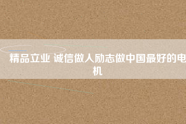 精品立業(yè) 誠信做人勵志做中國最好的電機
          