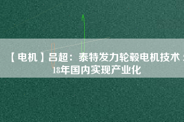 【電機】呂超：泰特發(fā)力輪轂電機技術(shù) 2018年國內(nèi)實現(xiàn)產(chǎn)業(yè)化
          