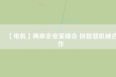 【電機】兩岸企業(yè)家峰會 拚智慧機械合作
          