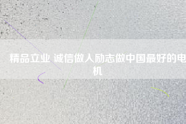 精品立業(yè) 誠信做人勵志做中國最好的電機
          