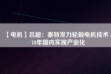 【電機】呂超：泰特發(fā)力輪轂電機技術(shù) 2018年國內(nèi)實現(xiàn)產(chǎn)業(yè)化
          