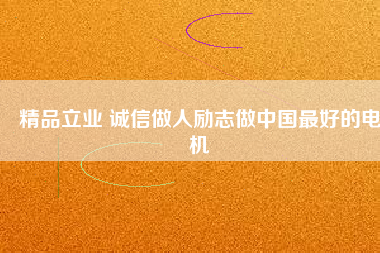 精品立業(yè) 誠信做人勵志做中國最好的電機
          