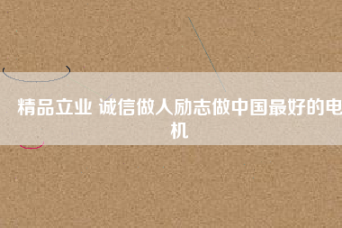 精品立業(yè) 誠信做人勵志做中國最好的電機
          