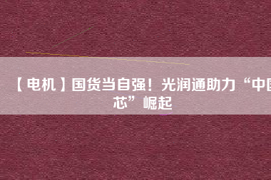 【電機(jī)】國(guó)貨當(dāng)自強(qiáng)！光潤(rùn)通助力“中國(guó)芯”崛起
          