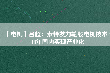 【電機】呂超：泰特發(fā)力輪轂電機技術(shù) 2018年國內(nèi)實現(xiàn)產(chǎn)業(yè)化
          