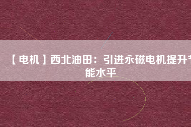 【電機】西北油田：引進永磁電機提升節(jié)能水平
          