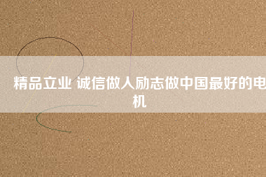 精品立業(yè) 誠信做人勵志做中國最好的電機
          