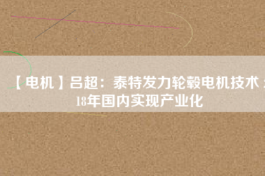 【電機】呂超：泰特發(fā)力輪轂電機技術(shù) 2018年國內(nèi)實現(xiàn)產(chǎn)業(yè)化
          