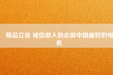 精品立業(yè) 誠信做人勵志做中國最好的電機
          