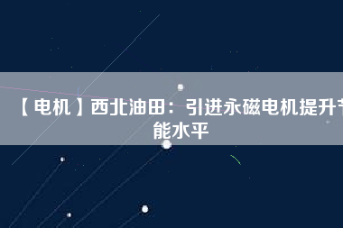 【電機】西北油田：引進永磁電機提升節(jié)能水平
          