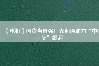 【電機(jī)】國(guó)貨當(dāng)自強(qiáng)！光潤(rùn)通助力“中國(guó)芯”崛起
          