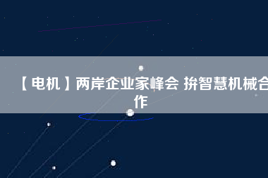 【電機】兩岸企業(yè)家峰會 拚智慧機械合作
          