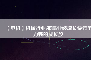 【電機(jī)】機(jī)械行業(yè):布局業(yè)績增長快競爭力強(qiáng)的成長股
          