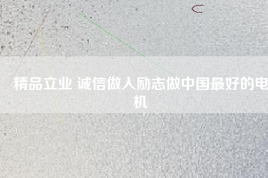 精品立業(yè) 誠信做人勵志做中國最好的電機
          