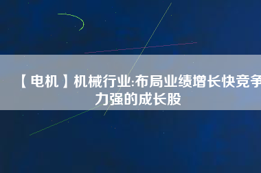 【電機(jī)】機(jī)械行業(yè):布局業(yè)績增長快競爭力強(qiáng)的成長股
          