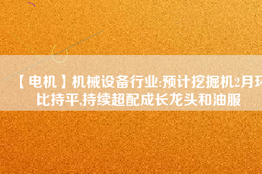 【電機(jī)】機(jī)械設(shè)備行業(yè):預(yù)計(jì)挖掘機(jī)2月環(huán)比持平,持續(xù)超配成長(zhǎng)龍頭和油服
          