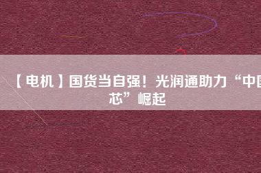 【電機(jī)】國(guó)貨當(dāng)自強(qiáng)！光潤(rùn)通助力“中國(guó)芯”崛起
          