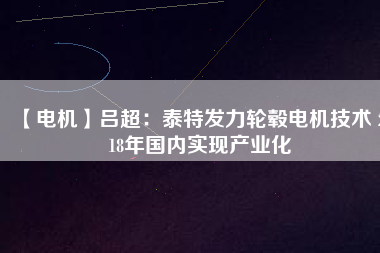 【電機】呂超：泰特發(fā)力輪轂電機技術(shù) 2018年國內(nèi)實現(xiàn)產(chǎn)業(yè)化
          