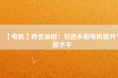 【電機】西北油田：引進永磁電機提升節(jié)能水平
          