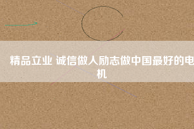 精品立業(yè) 誠信做人勵志做中國最好的電機
          