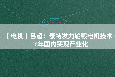 【電機】呂超：泰特發(fā)力輪轂電機技術(shù) 2018年國內(nèi)實現(xiàn)產(chǎn)業(yè)化
          