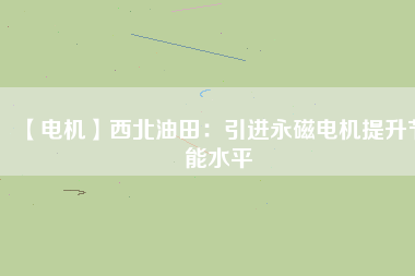 【電機】西北油田：引進永磁電機提升節(jié)能水平
          