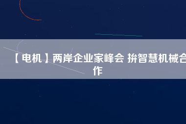 【電機】兩岸企業(yè)家峰會 拚智慧機械合作
          