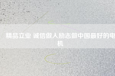 精品立業(yè) 誠信做人勵志做中國最好的電機
          