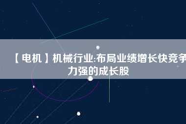 【電機(jī)】機(jī)械行業(yè):布局業(yè)績增長快競爭力強(qiáng)的成長股
          