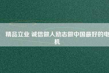 精品立業(yè) 誠信做人勵志做中國最好的電機
          