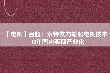 【電機】呂超：泰特發(fā)力輪轂電機技術(shù) 2018年國內(nèi)實現(xiàn)產(chǎn)業(yè)化
          